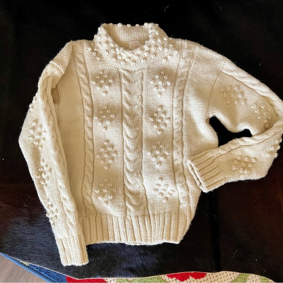 Vintage Sweaters - Vintage hand knit popcorn fisherman sweater